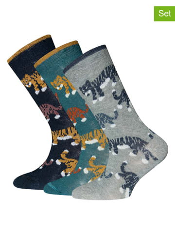 ewers 3er-Set: Socken in Schwarz/ Grau/ Grün