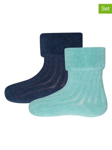 ewers 4-delige set: sokken donkerblauw/mintgroen