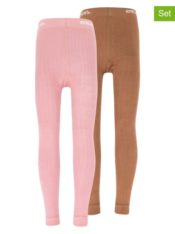 ewers Legginsy (2 pary) w kolorze jasnobrązowo-jasnoróżowym