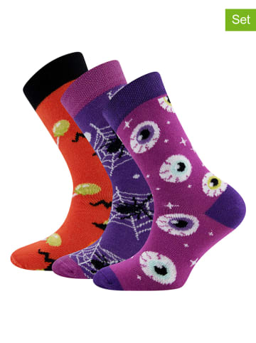 Ewers 3-delige set: sokken paars/oranje
