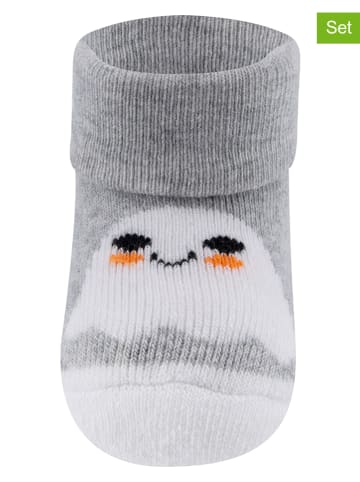 ewers 3-delige set: babysokken grijs/oranje/paars