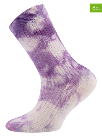 Ewers 2-delige set: sokken paars/lichtroze