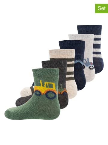 Ewers 6-delige set: sokken crème/groen/donkerblauw