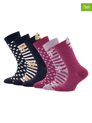 Ewers 6-delige set: sokken paars/zwart