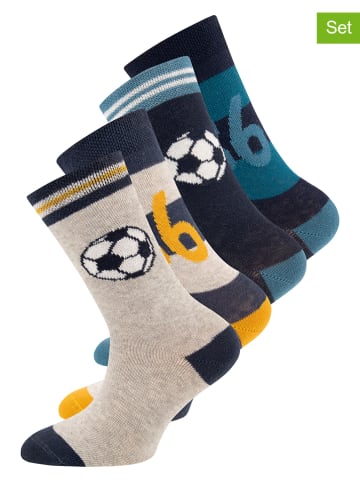 ewers 4-delige set: sokken blauw/grijs