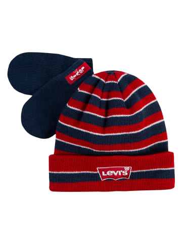 Levi's Kids 2tlg. Set: Mütze und Fäustlinge in Rot