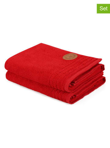 Elizabed 2-delige set: badhanddoeken rood
