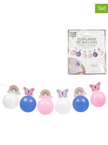 The Home Deco Kids 3-delige set: ballonnenslingers blauw/lichtroze/wit