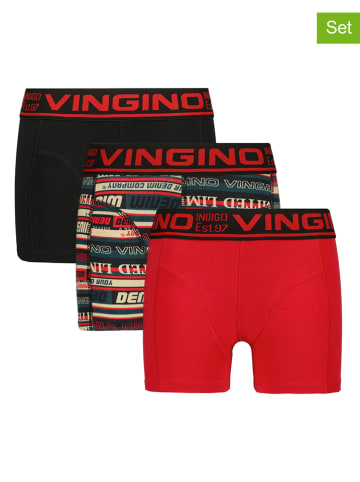 Vingino 3-delige set: boxershorts zwart/rood
