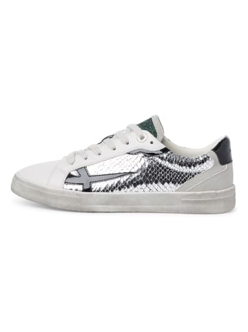 Tamaris Sneakersy w kolorze srebrno-białym