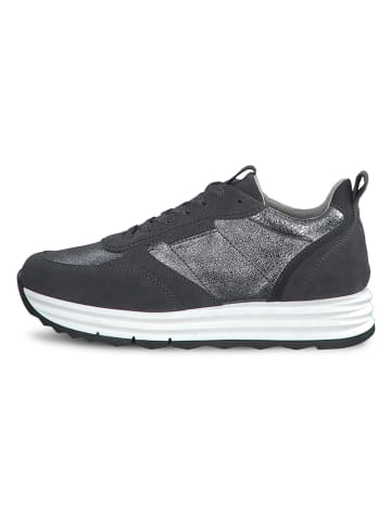 Tamaris Leren sneakers zwart/zilverkleurig