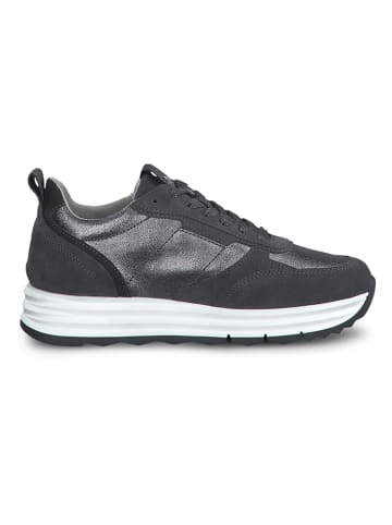 Tamaris Leren sneakers zwart/zilverkleurig