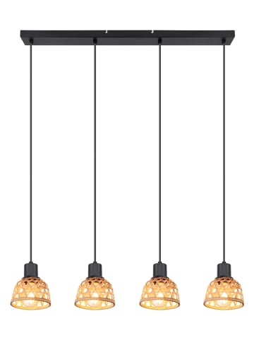 Globo lighting Hängeleuchte "Wenna" in Schwarz/ Hellbraun - (B)72 x (H)120 x (T)13 cm