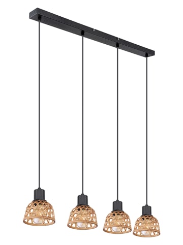 Globo lighting Hängeleuchte "Wenna" in Schwarz/ Hellbraun - (B)72 x (H)120 x (T)13 cm