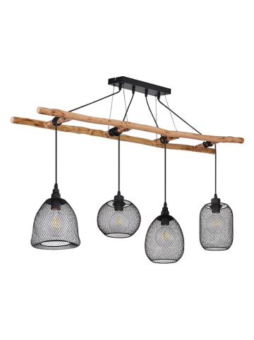 Globo lighting Hängeleuchte "Lioni" in Schwarz/ Hellbraun - (B)180 x (H)120 cm