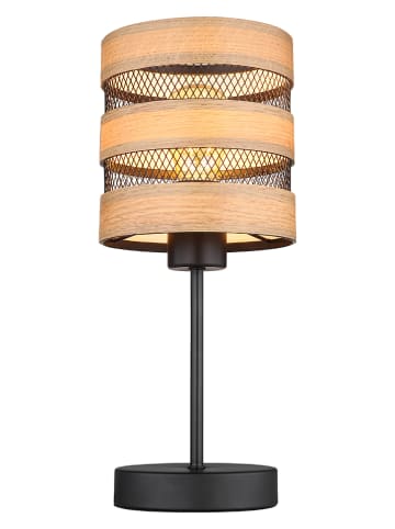 Globo lighting Tischleuchte "Soeni" in Beige/ Schwarz - (H)33,5 x Ø 15 cm