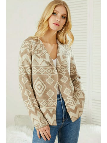 Milan Kiss Vest beige/lichtbruin/meerkleurig