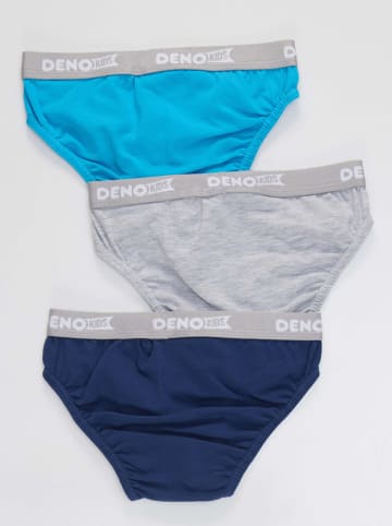 Denokids 3er-Set: Slips in Blau/ Grau