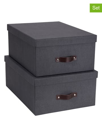 BigsoBox 2-delige set: opbergboxen "Ulrika" zwart