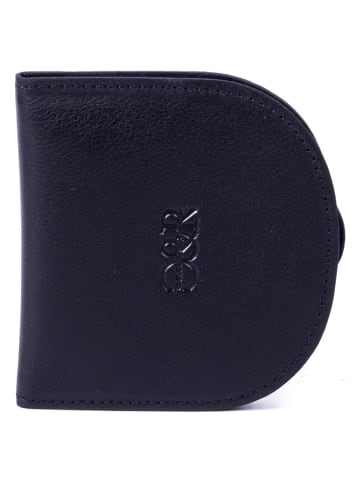 ORTIZ & REED Leren portemonnee donkerblauw/bordeaux - (B)11 x (H)8 x (D)1,5 cm