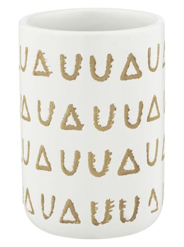 Wenko Zahnputzbecher "Avila Creme" in Weiß - (H)11 x Ø 7,5 cm