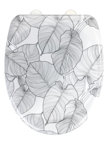 Wenko Easyclose-toiletbril "Samoa" wit/grijs
