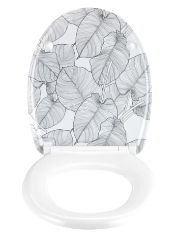 Wenko Easyclose-toiletbril "Samoa" wit/grijs