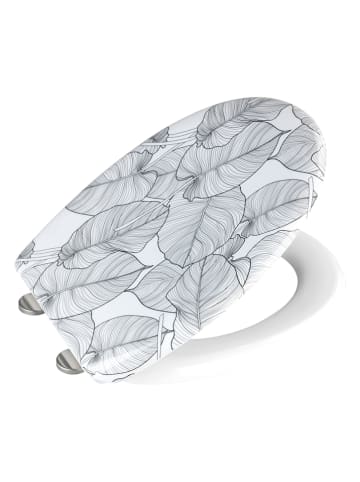 Wenko Easyclose-toiletbril "Samoa" wit/grijs