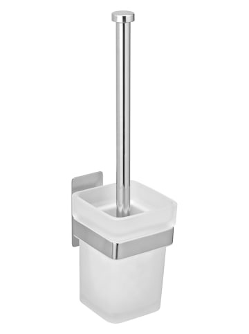 Wenko Toiletborstelgarnituur "Genova Shine" wit - (B)9 x (H)35 x (D)10,5 cm