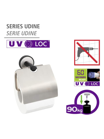 Wenko Roestvrijstalen toiletrolhouder - (B)14 x (H)13 x (D)7 cm