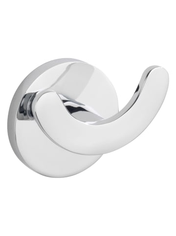 Wenko Wandhaak "Duo Isera" zilverkleurig - (B)6 x (H)5 x (D)4 cm