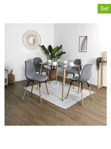 THE HOME DECO FACTORY 2-delige set: eetkamerstoelen grijs - (B)52 x (H)86 x (D)47 cm
