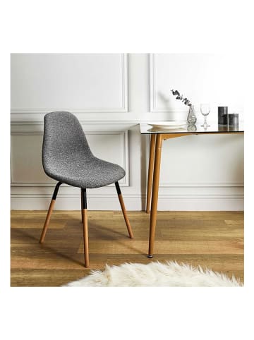 THE HOME DECO FACTORY 2-delige set: eetkamerstoelen grijs - (B)52 x (H)86 x (D)47 cm