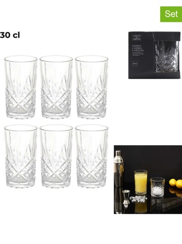 THE HOME DECO FACTORY 6er-Set: Gläser in Transparent - 400 ml