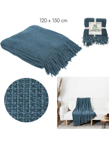 THE HOME DECO FACTORY Plaid in Blau - (L)150 x (B)120 cm