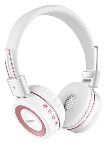 SmartCase Słuchawki bezprzewodowe Bluetooth On-Ear w kolorze biało-różowozłotym