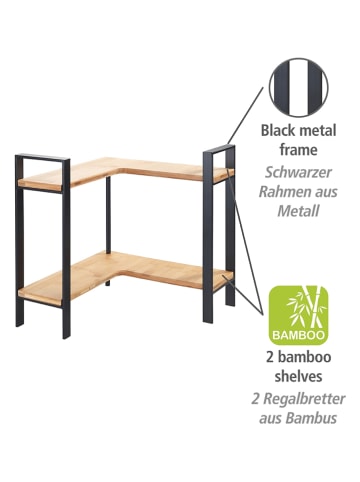 Wenko Keukenhoekkast "Lou" bamboekleurig/zwart - (B)30 x (H)33 x (D)30 cm