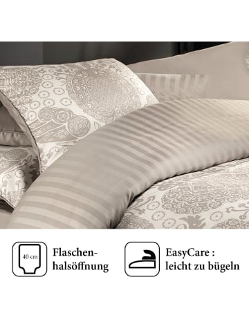 CXL by Christian Lacroix 2-delige set: satijnen beddengoedset taupe