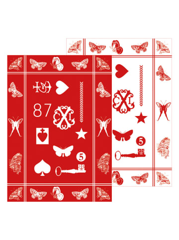 CXL by Christian Lacroix 2-delige set: theedoeken rood/wit