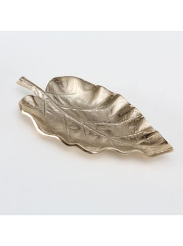 Boltze Miski dekoracyjne (3 szt.) "Blatt" w kolorze srebrnym - 27 x 20 cm