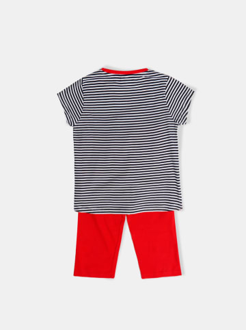 admas Pyjama zwart/wit/rood
