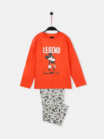 admas Pyjama in Orange/ Grau