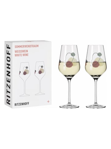 RITZENHOFF 2er-Set: Weißweingläser "Sommerwendtraum" in Bunt - 380 ml