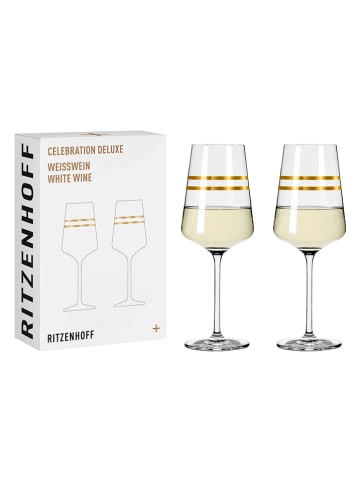 RITZENHOFF 2er-Set: Weißweingläser "Deluxe" in Gold - 400 ml