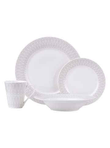 Maxwell & Williams 16-delig combinatieservies "Zenith" wit/grijs