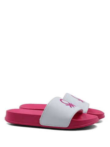 Benetton Slippers roze/wit