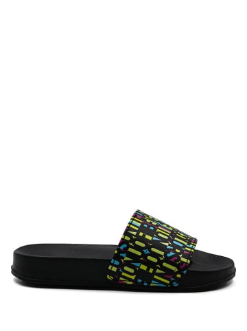 Benetton Pantoletten in Schwarz/ Bunt