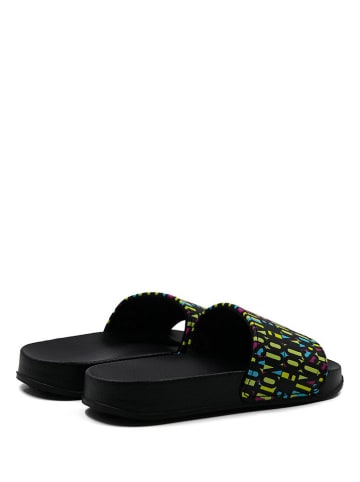 Benetton Pantoletten in Schwarz/ Bunt
