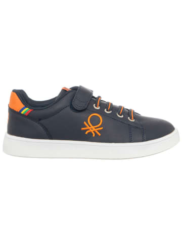 Benetton Sneakers in Dunkelblau/ Orange