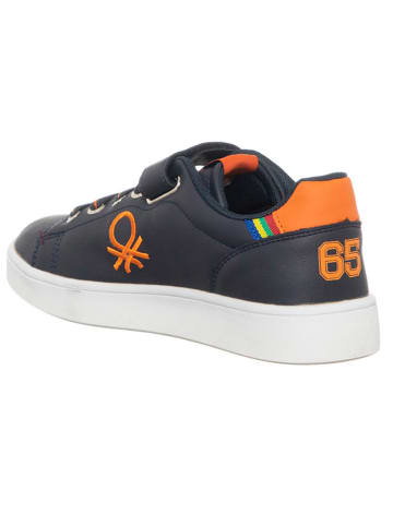 Benetton Sneakers in Dunkelblau/ Orange